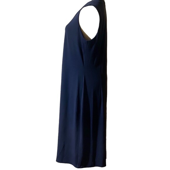 Vintage Vollbracht Dress Large Navy Slinky Sheath Sleeveless Workwear Date Night - Picture 5 of 15